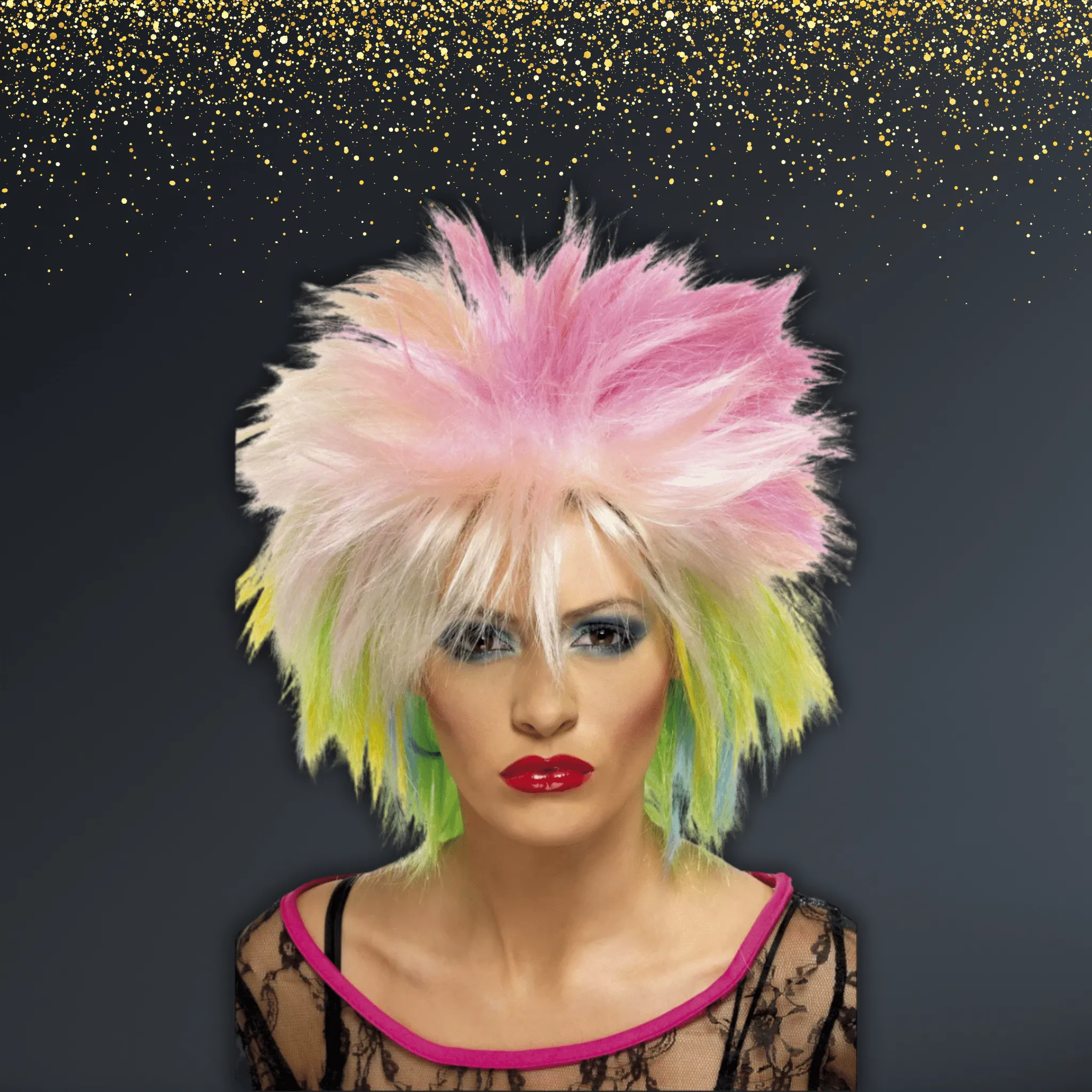 🎸 80s Attitude Wig – Punk Rock & Neon Rebel Style! 🎶🔥