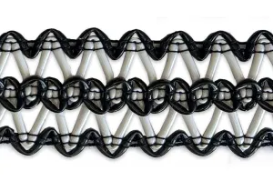 1 1/4" Black Leatherette Zig-Zag Trim (Made in USA)