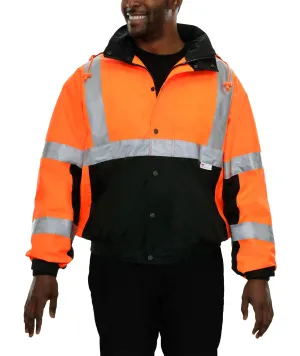 412STOB Safety Jacket: Hi-Vis Bomber: Zip-Out Liner: Breathable Waterproof