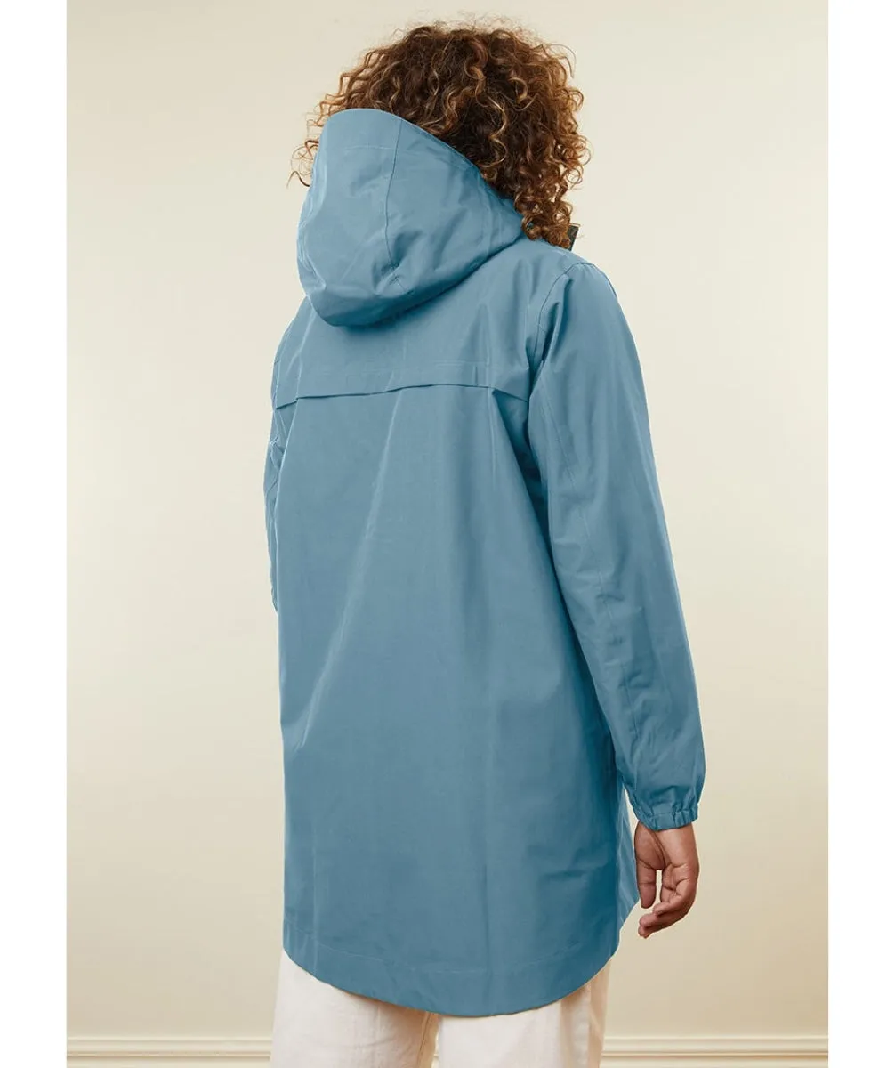 Amble Refuge Womens Plus Size Waterproof Jacket Long Glacier Blue Size 2XL