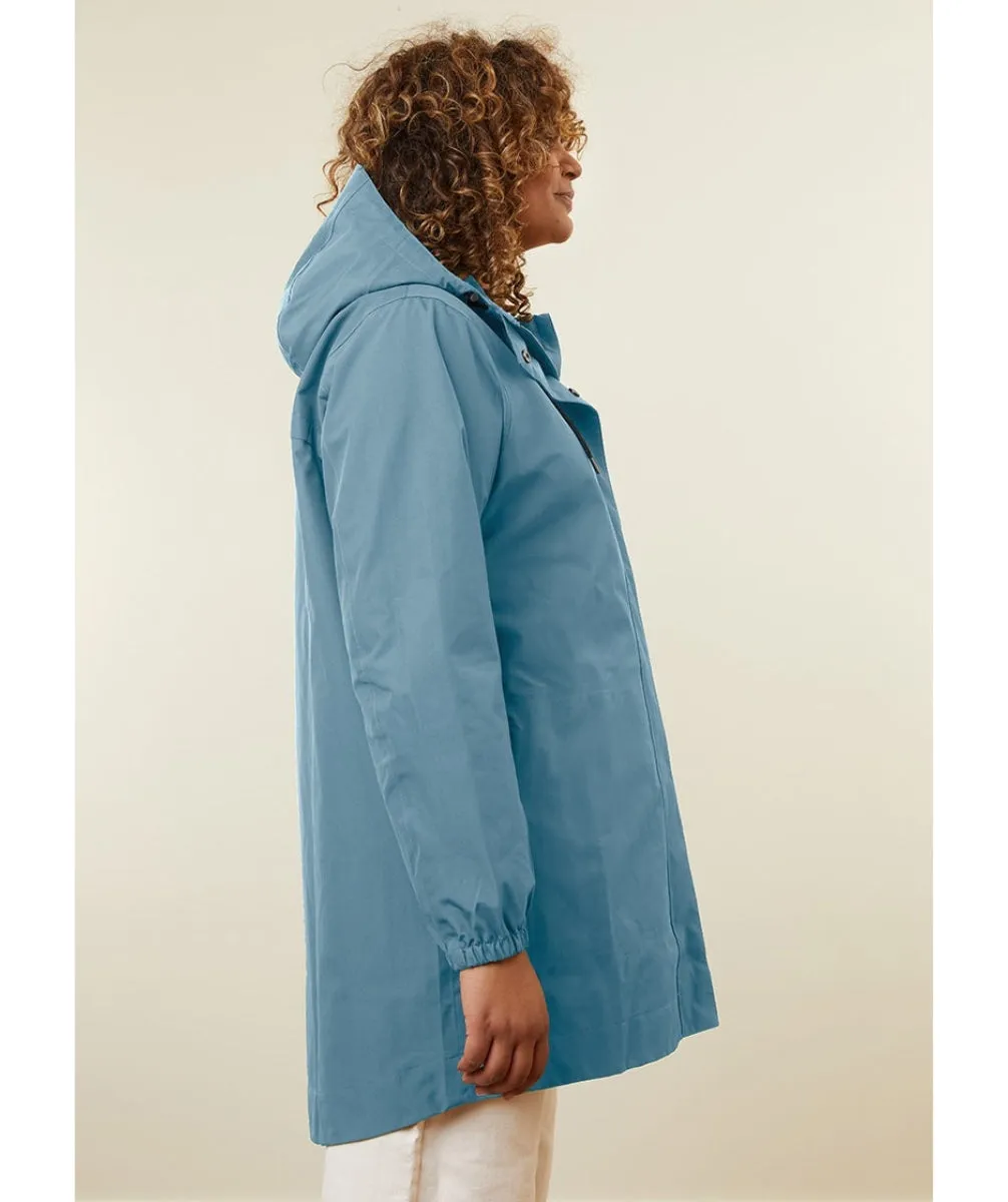 Amble Refuge Womens Plus Size Waterproof Jacket Long Glacier Blue Size 2XL