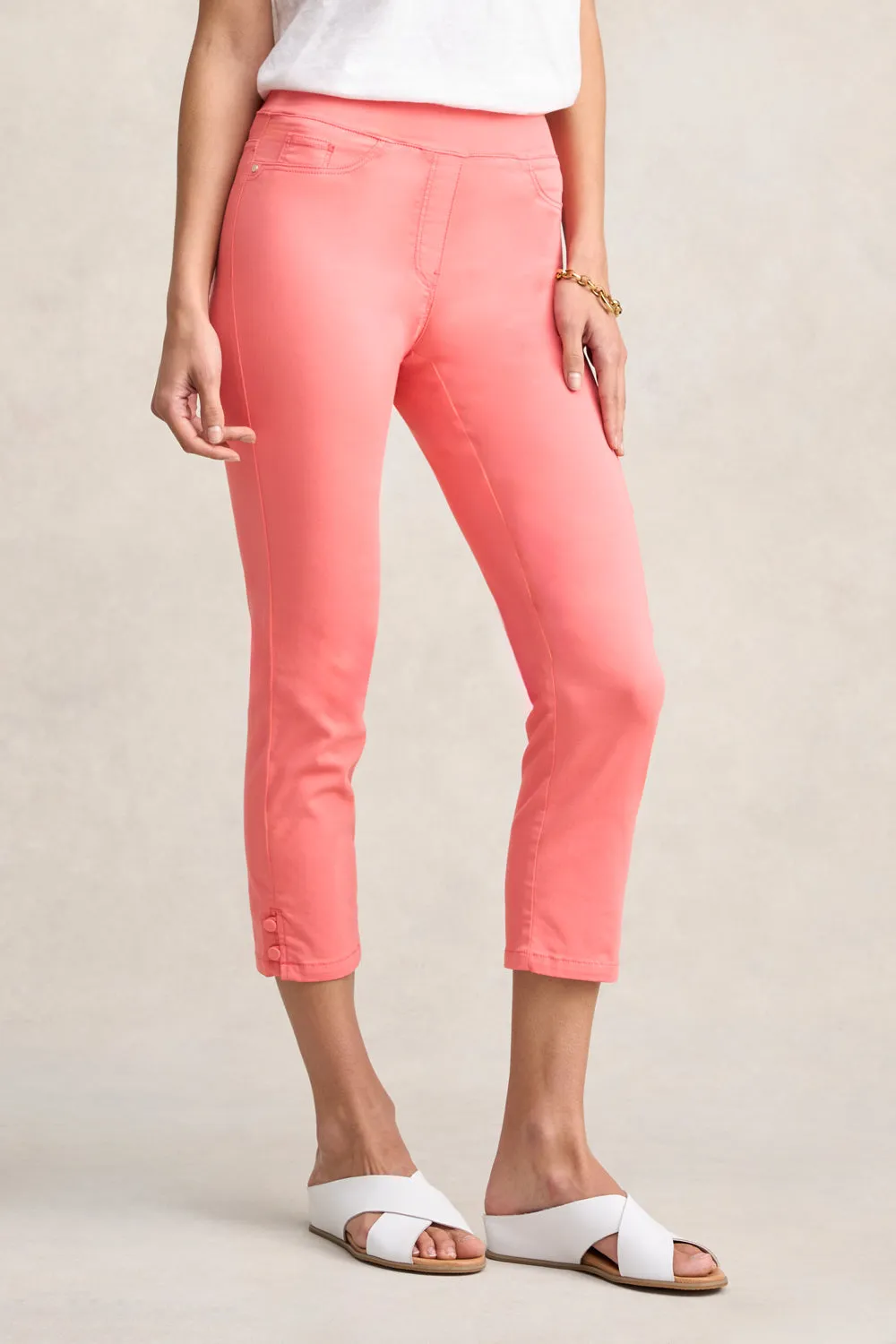 Bengajean® 3/4 Button Detail - Bright Coral