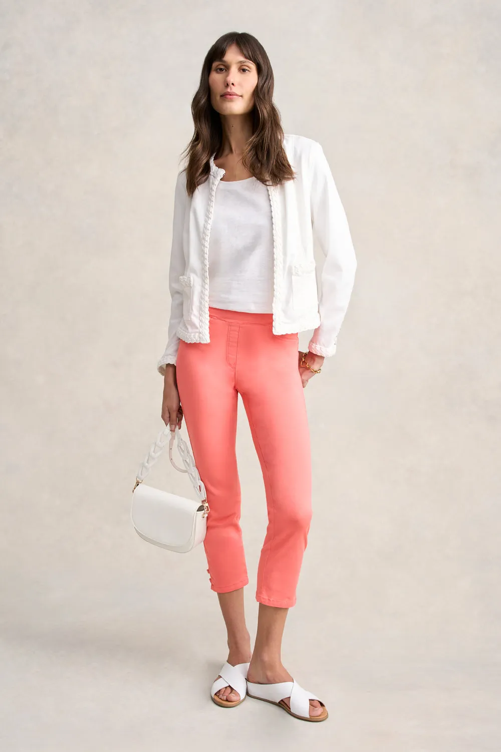 Bengajean® 3/4 Button Detail - Bright Coral