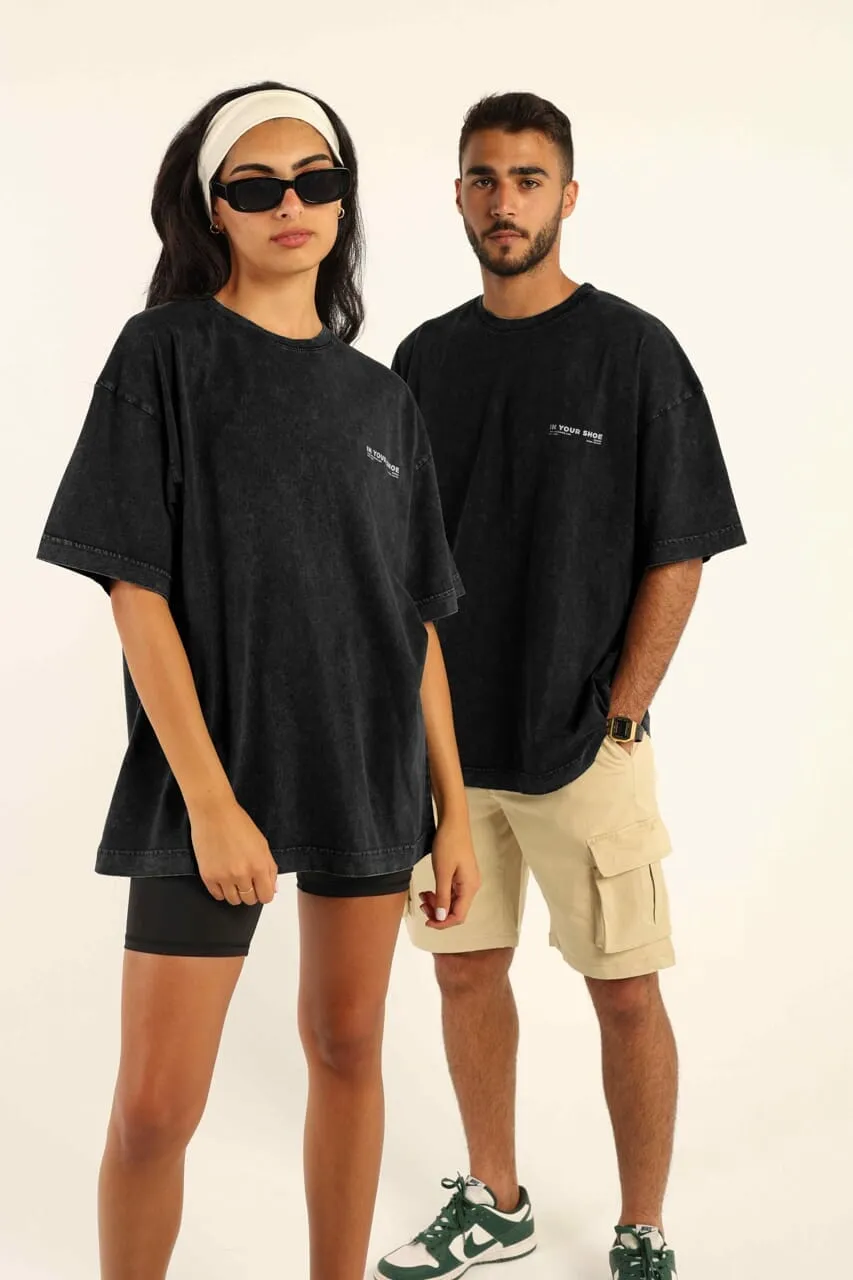 Black Acid Washed Oversized Tee