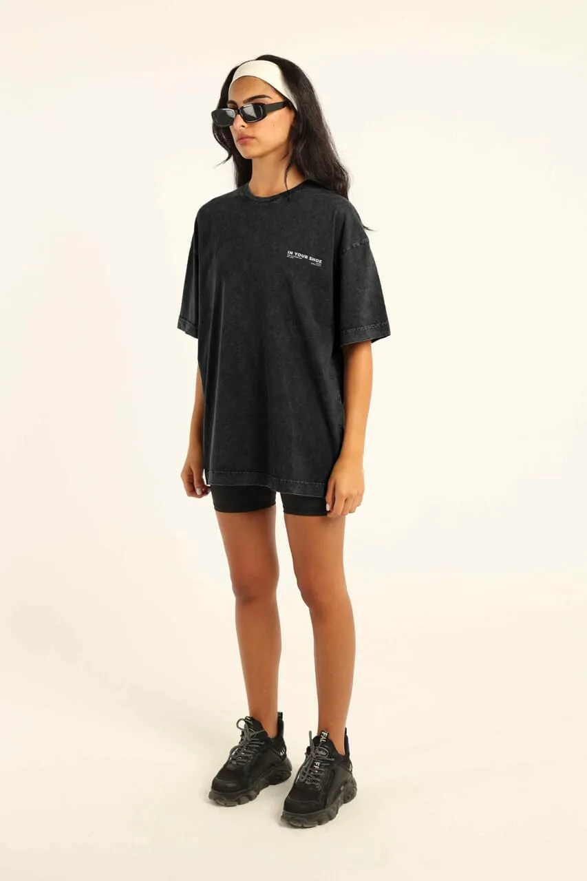 Black Acid Washed Oversized Tee