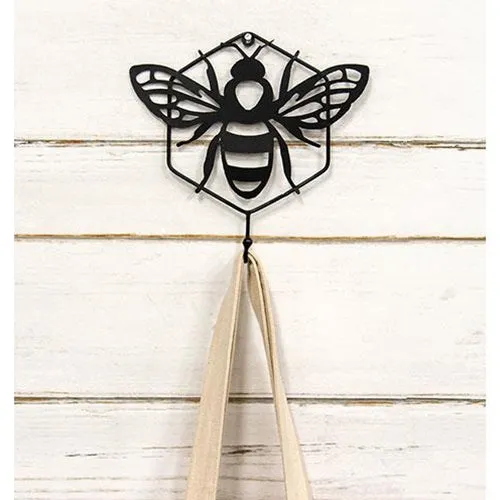 Black Bee Metal Hanger w/Hook