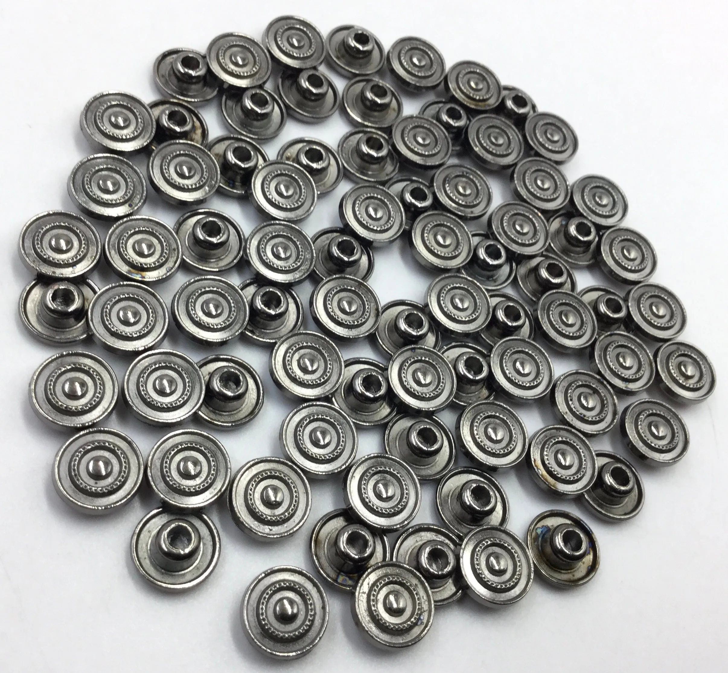 Black Circular Nickel Rivet Buttons