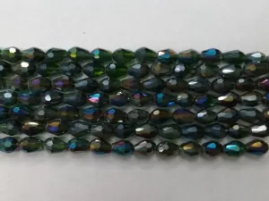 Black Rainbow Drop Glass Beads (Wholesale)