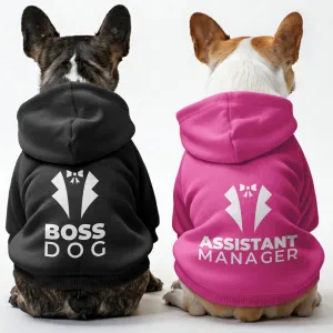 Boss dog and Assistant manager - Matching French Bulldog Hoodies – Stylish, Cozy & Personalized!