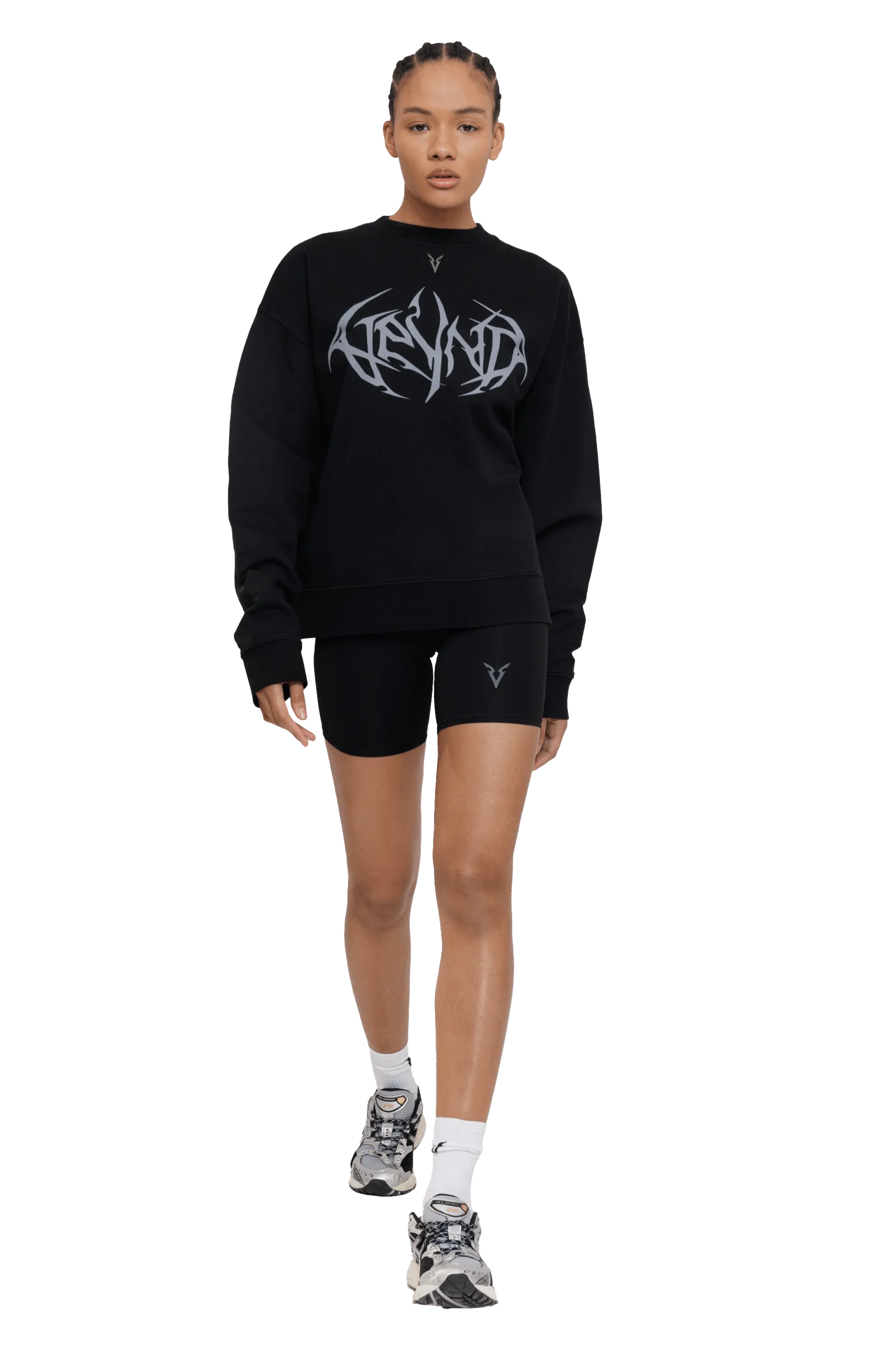 BOXY SWEATER GRAY VEINS GRAPHIC - Black