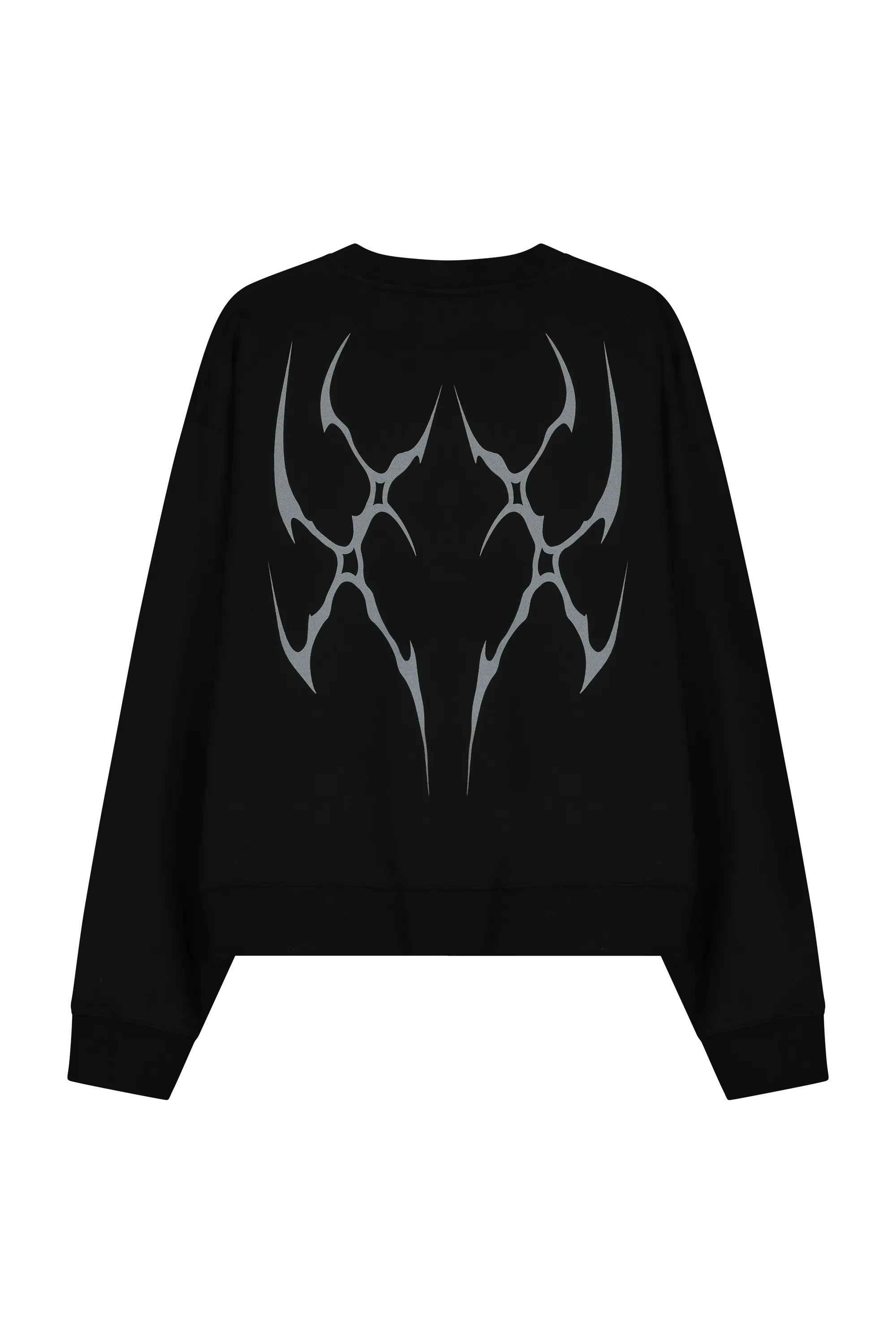 BOXY SWEATER GRAY VEINS GRAPHIC - Black