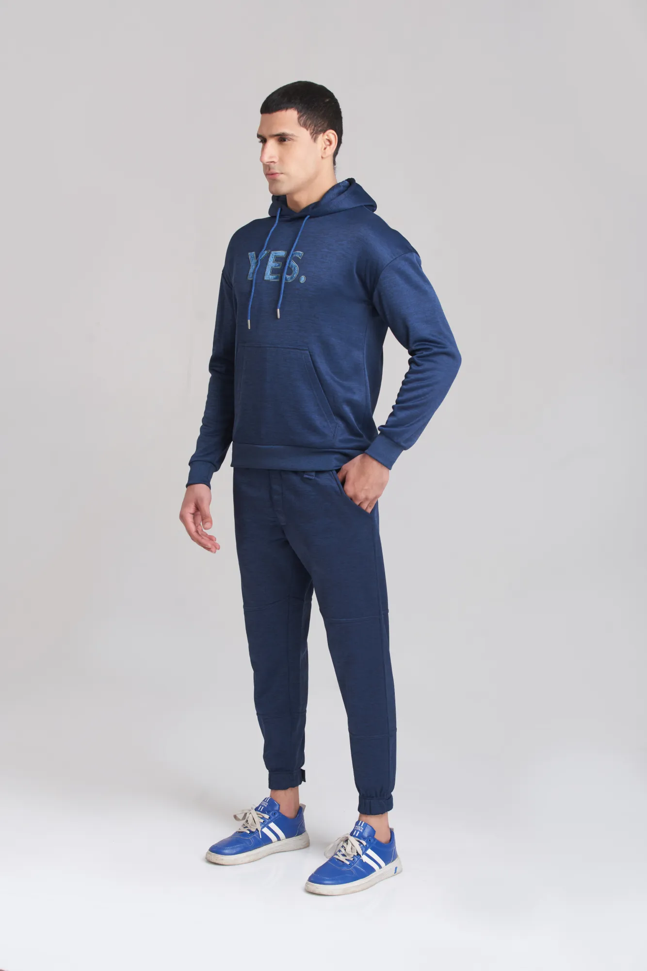 Braves-Vibes Navy Blue Hoody Tracksuit - Men