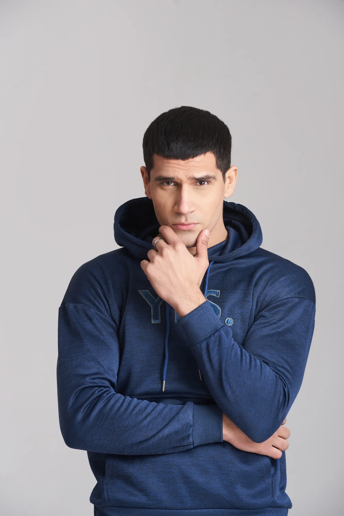 Braves-Vibes Navy Blue Hoody Tracksuit - Men