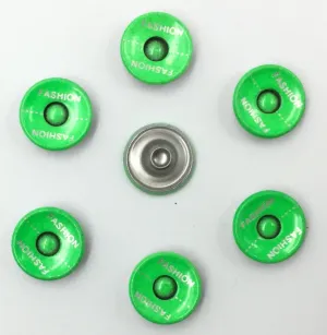 Bright Green Circular Nickle Buttons