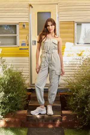 Cargo Belted Jumpsuit - Ecru