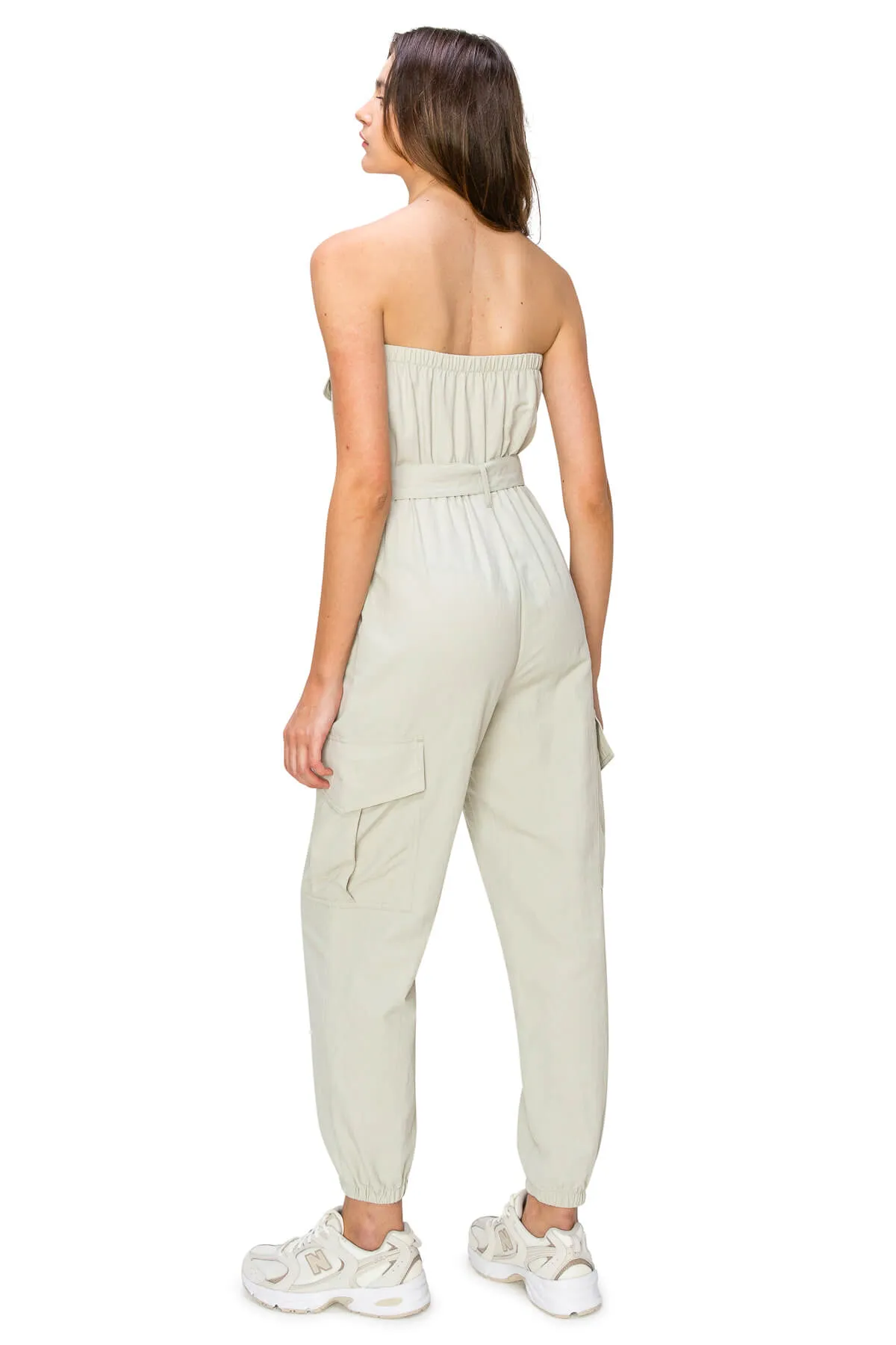 Cargo Belted Jumpsuit - Ecru