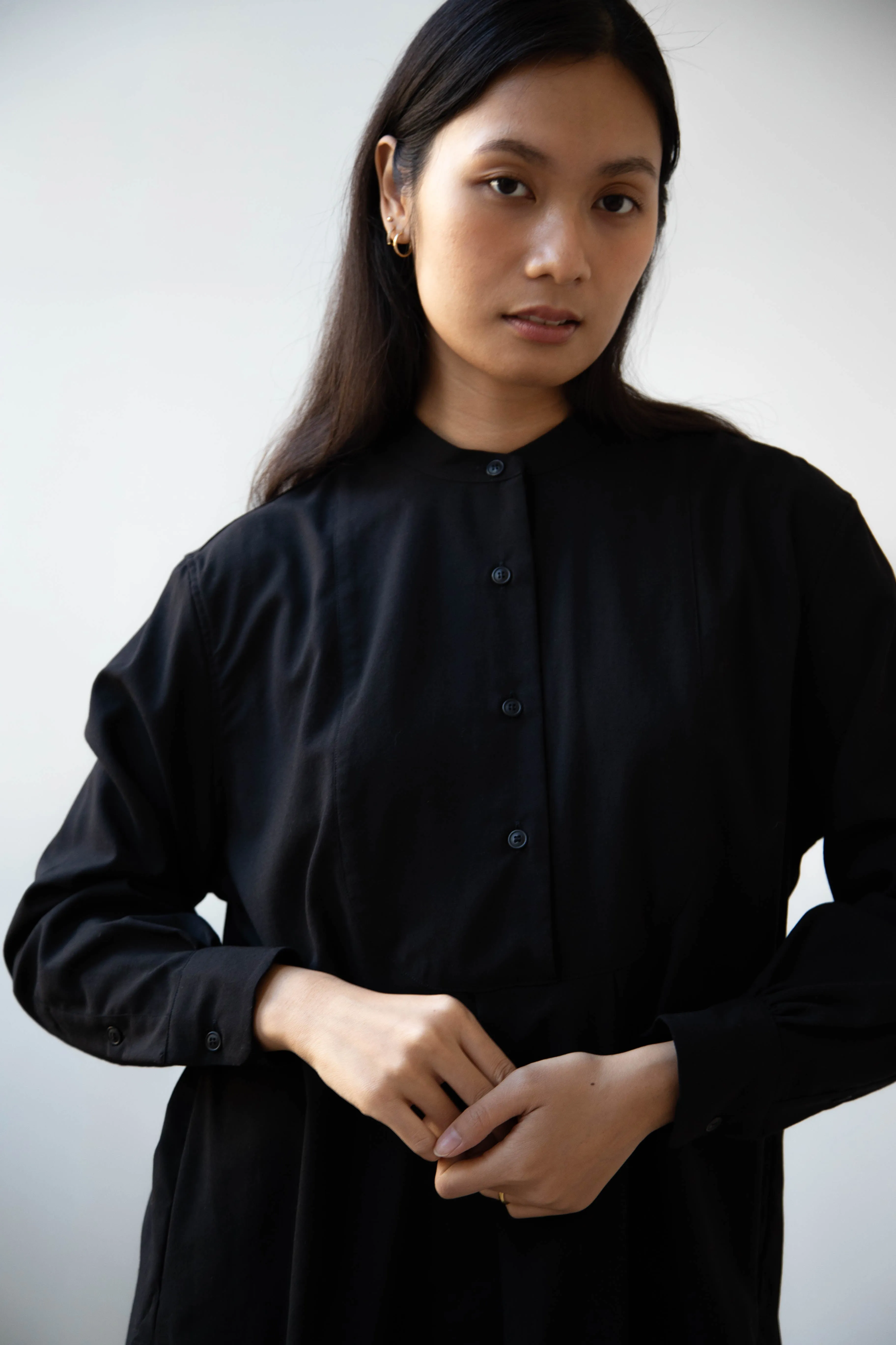 Casey Casey | Operetta Shirt in Black Tropical Wool