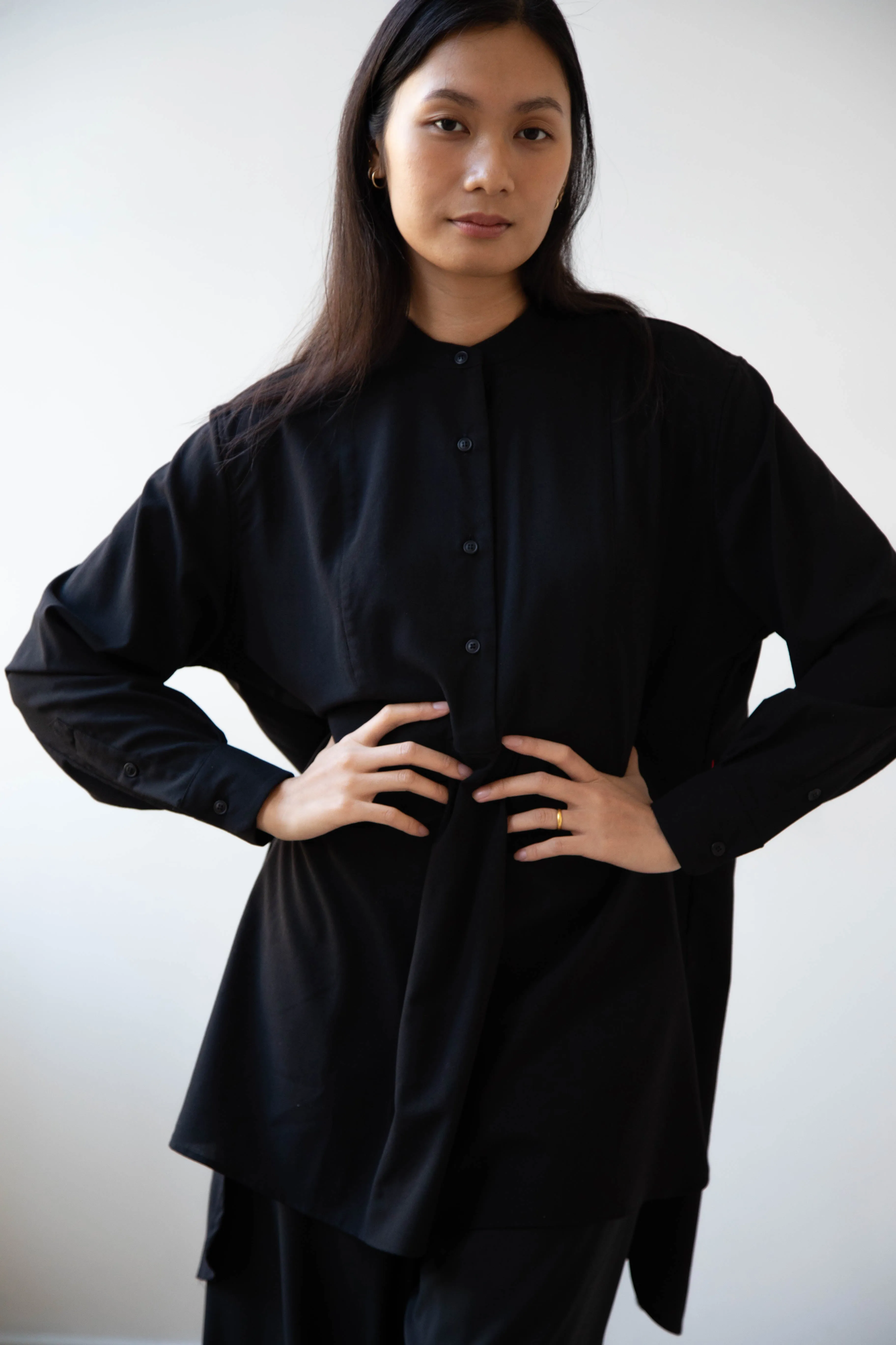 Casey Casey | Operetta Shirt in Black Tropical Wool