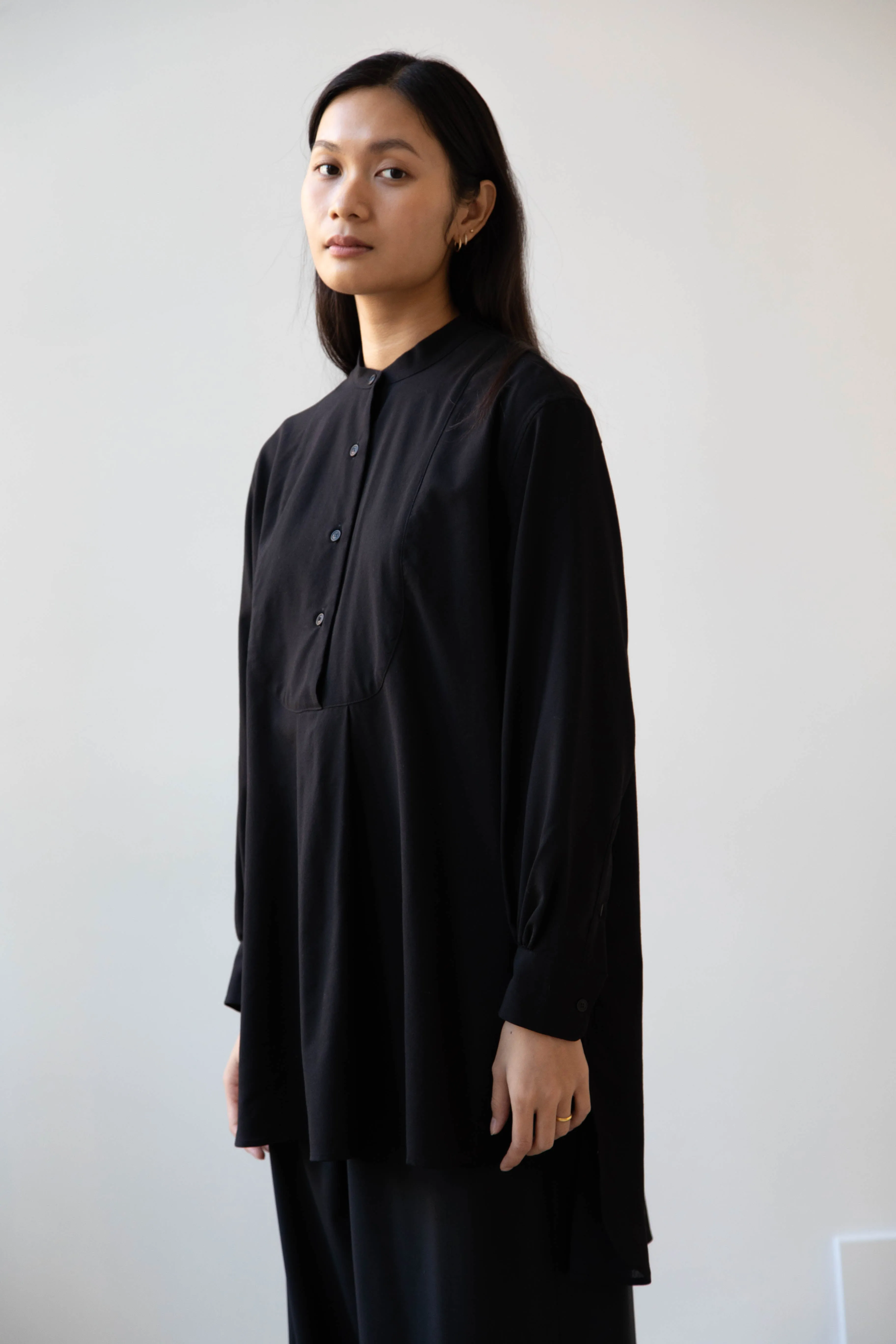 Casey Casey | Operetta Shirt in Black Tropical Wool