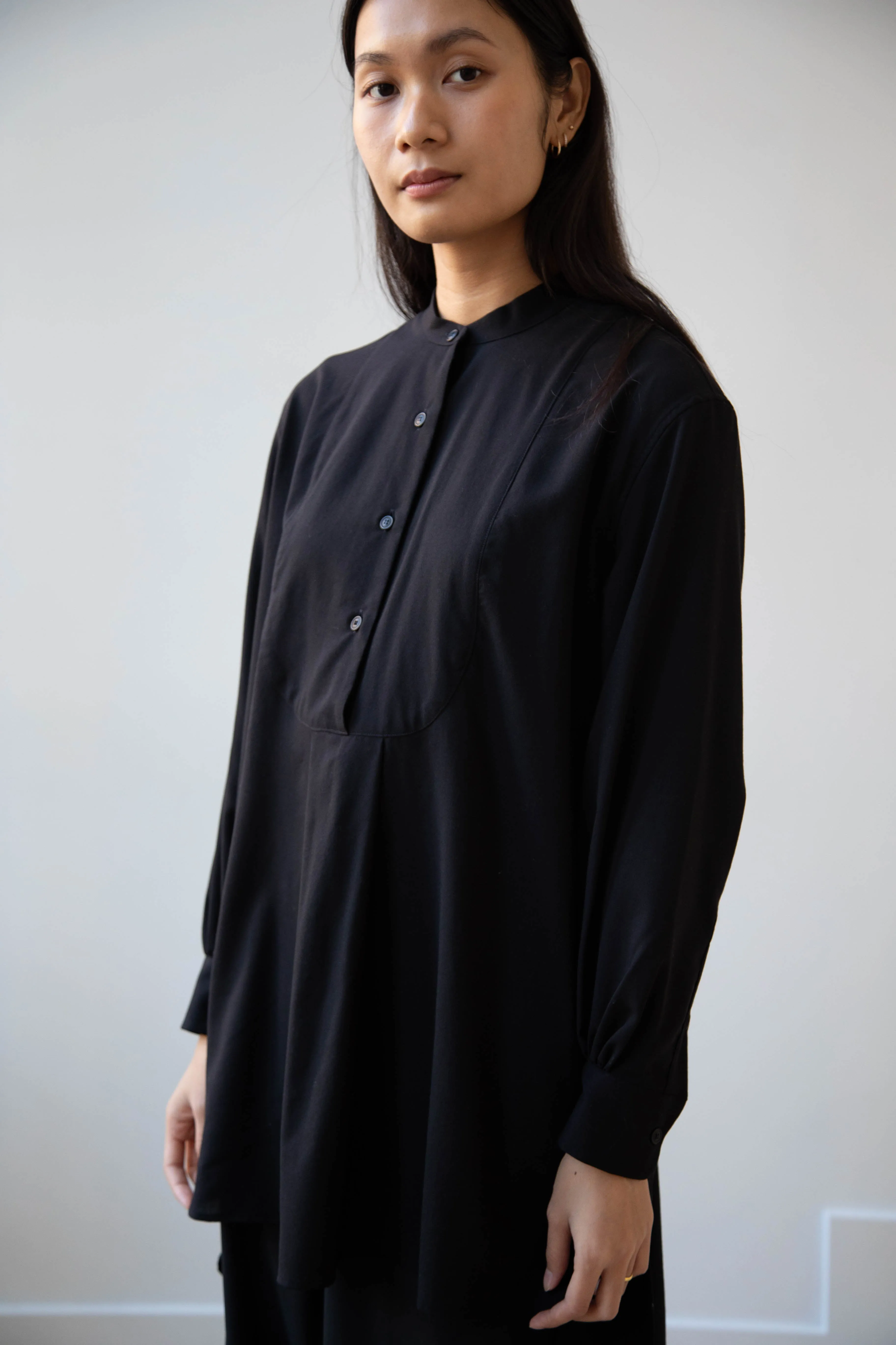 Casey Casey | Operetta Shirt in Black Tropical Wool