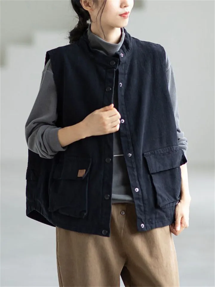 Casual Cargo Button Female Jackets