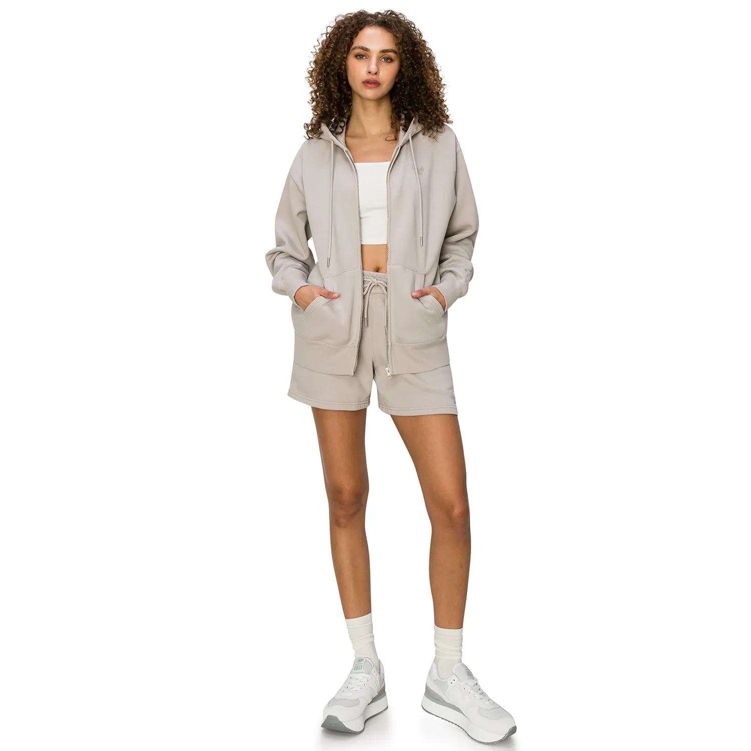 Cloud Fleece Zip Up Hoodie - Light Taupe