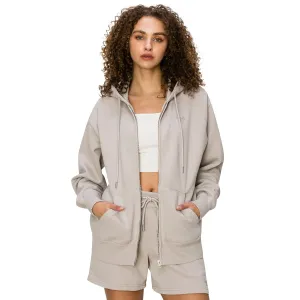 Cloud Fleece Zip Up Hoodie - Light Taupe