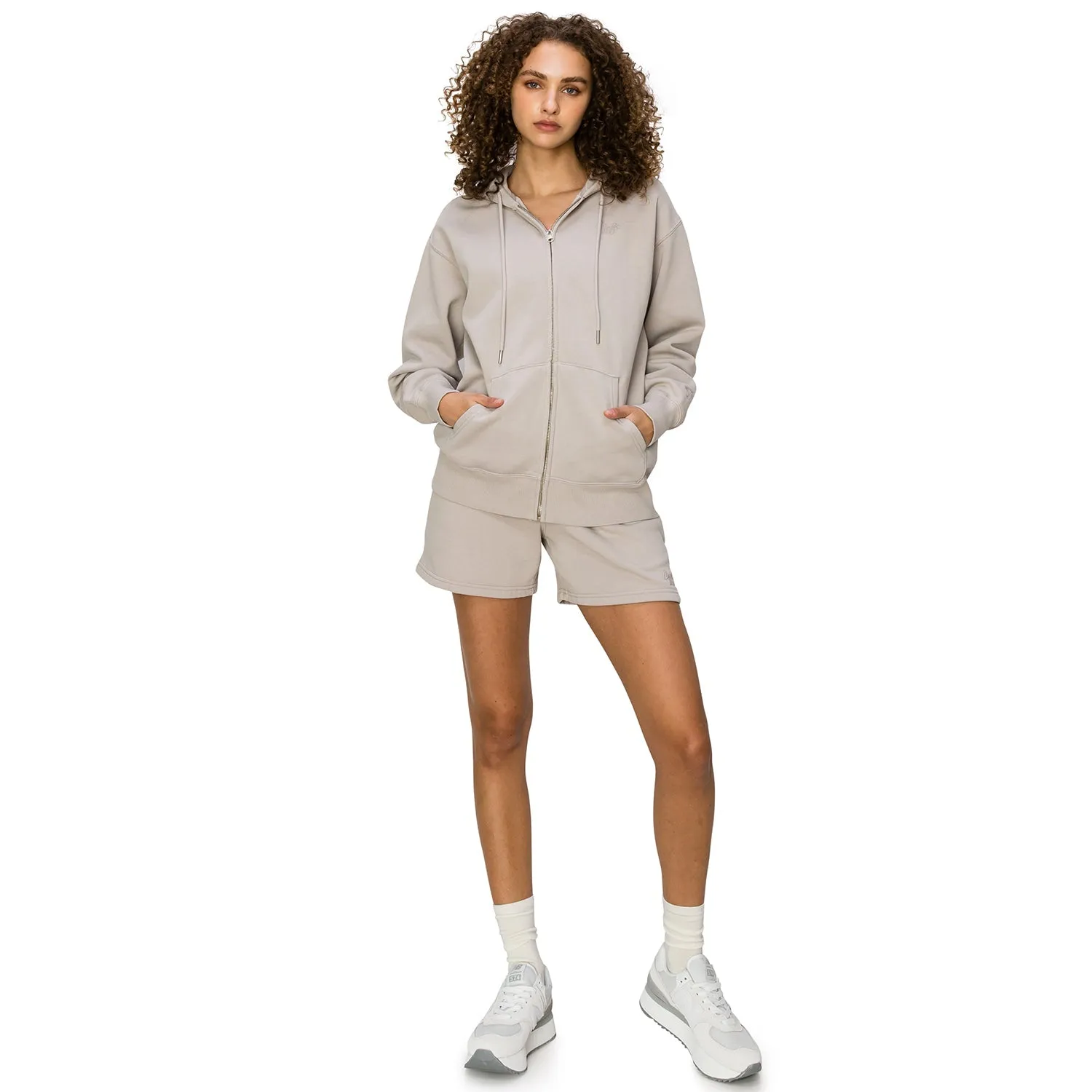 Cloud Fleece Zip Up Hoodie - Light Taupe