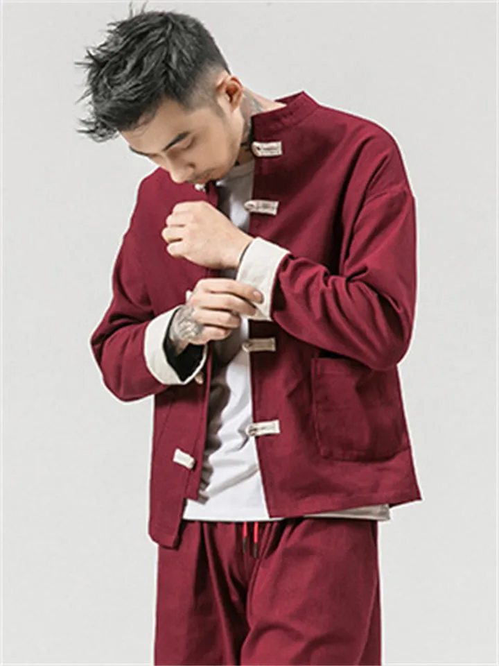 Cool Linen Traditional Tang Style Fashion Jacket