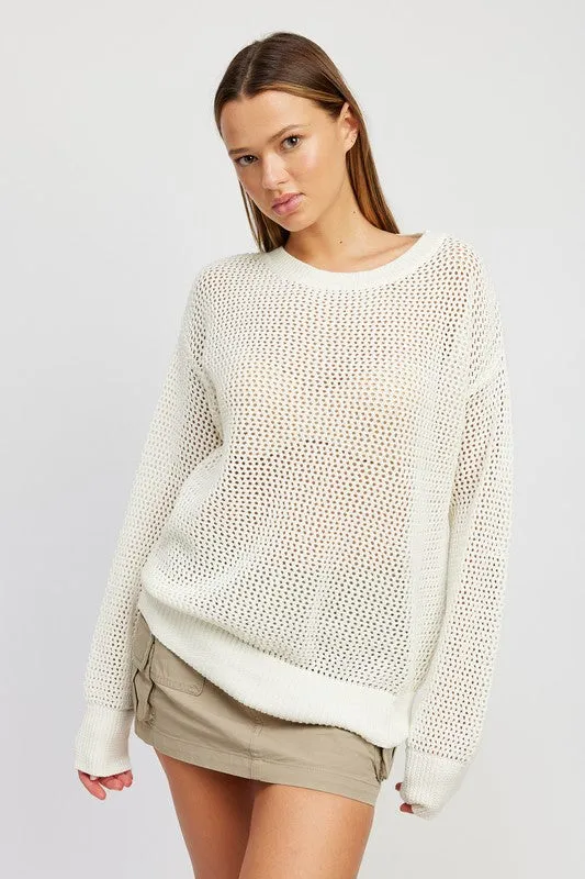 CROCHET LONG SLEEVE TOP