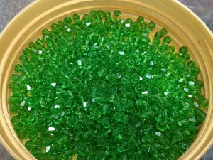 Dark Green Bicone Crystal Glass Beads (Wholesale)