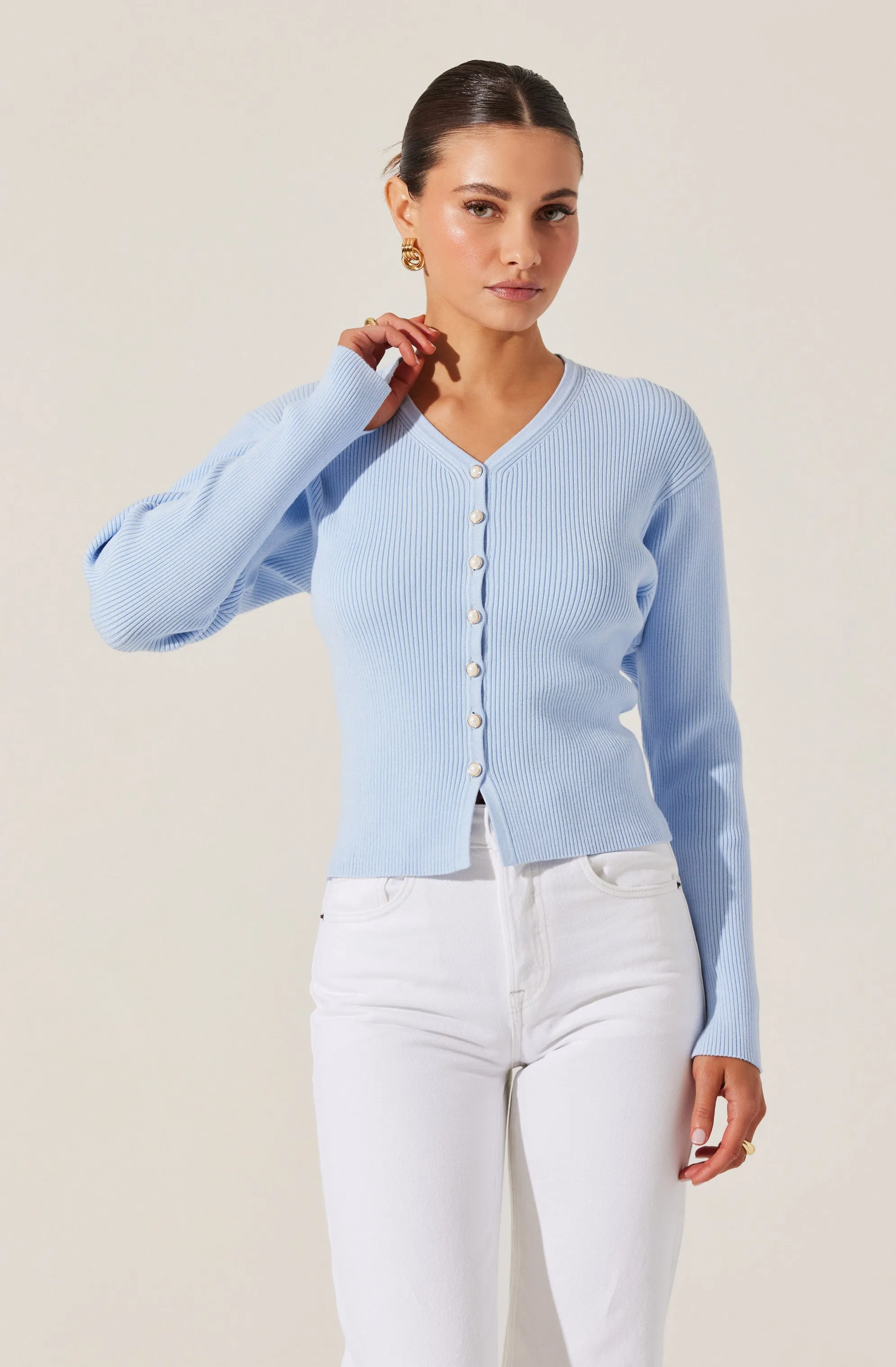 Delynn Ribbed Cardigan Sweater