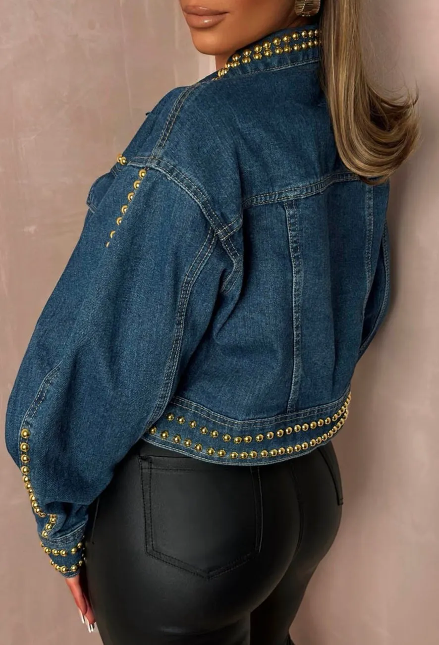 Destination Denim Light Blue Studded Denim Jacket