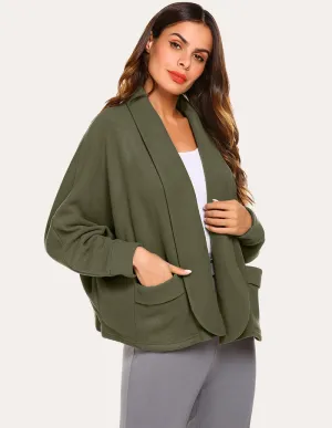 Ekouaer Fleece Lapel Collar Cardigan (US Only)