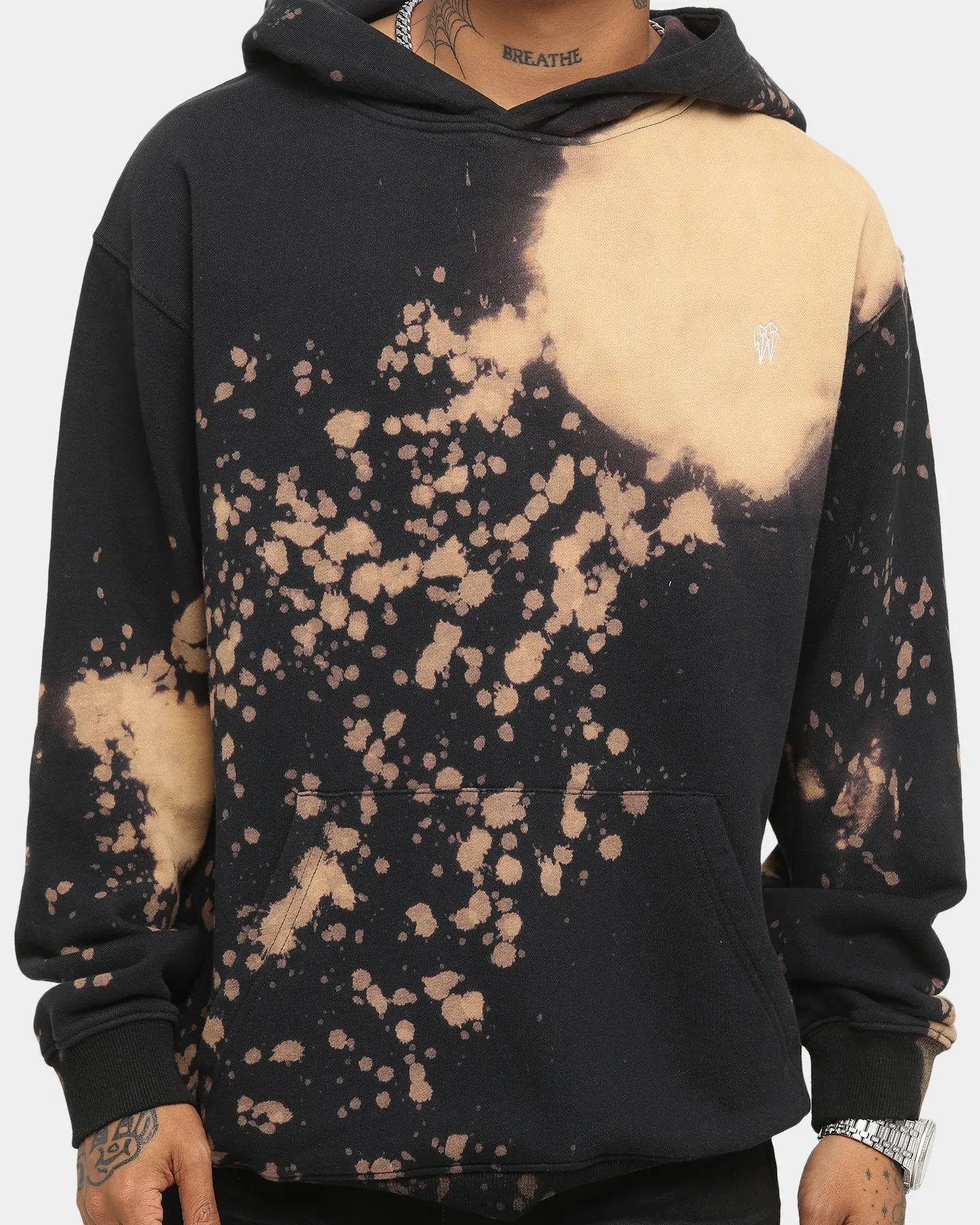 EN ES Men's Acid Splatter Hoodie Acid Black