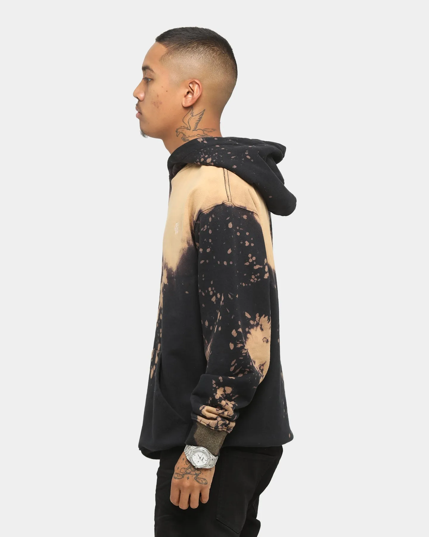 EN ES Men's Acid Splatter Hoodie Acid Black