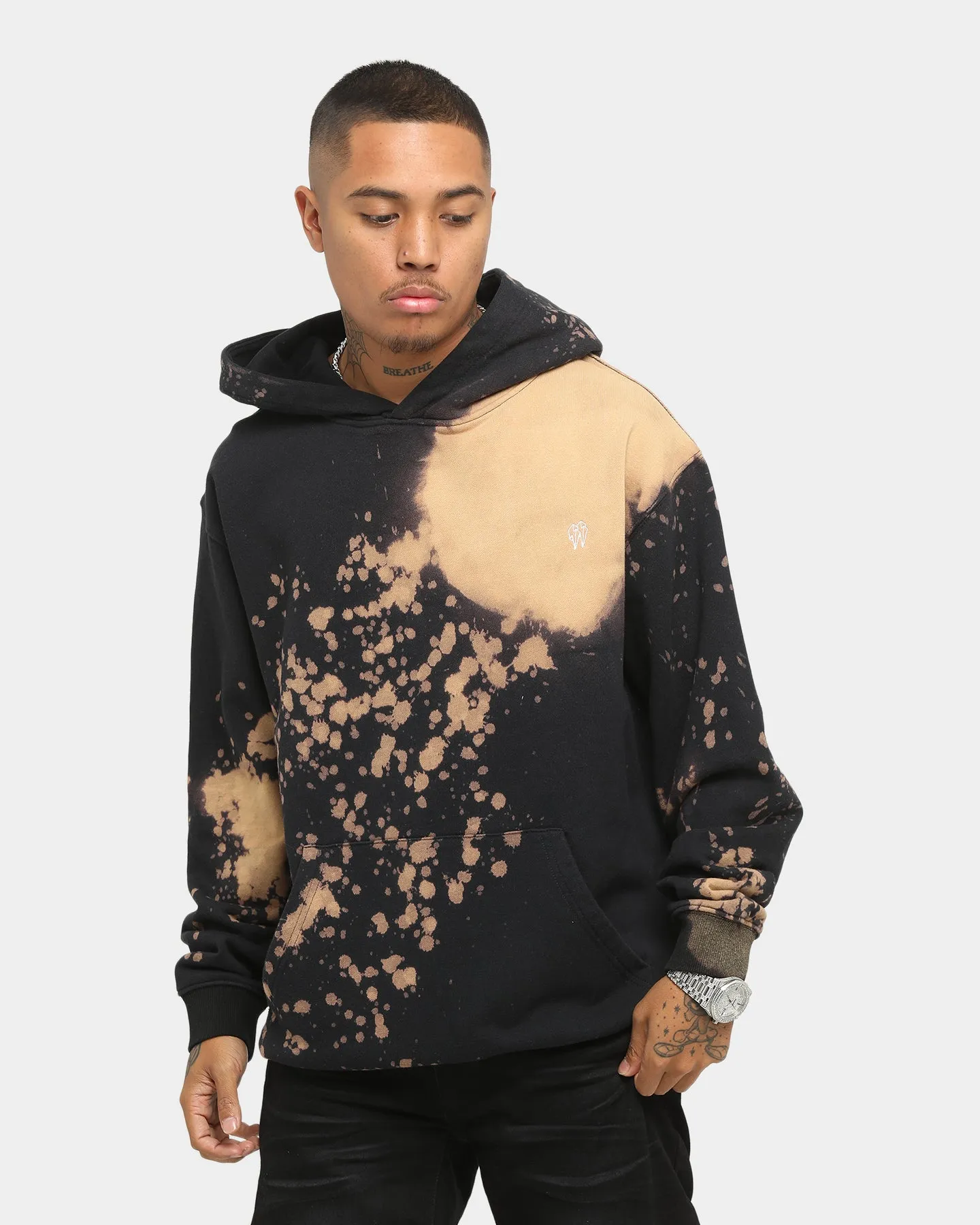 EN ES Men's Acid Splatter Hoodie Acid Black