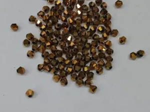 Golden New Cut Crystal Glass Beads- 4 mm (Wholesale)