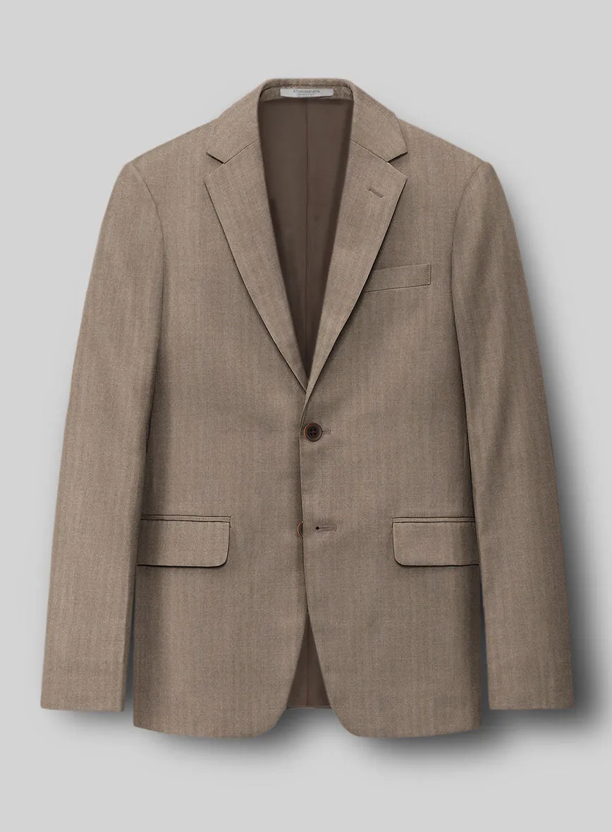 Hardy Minnis Brown Herringbone Wool Jacket