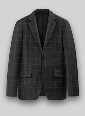 Hardy Minnis Charcoal Windowpane Wool Jacket