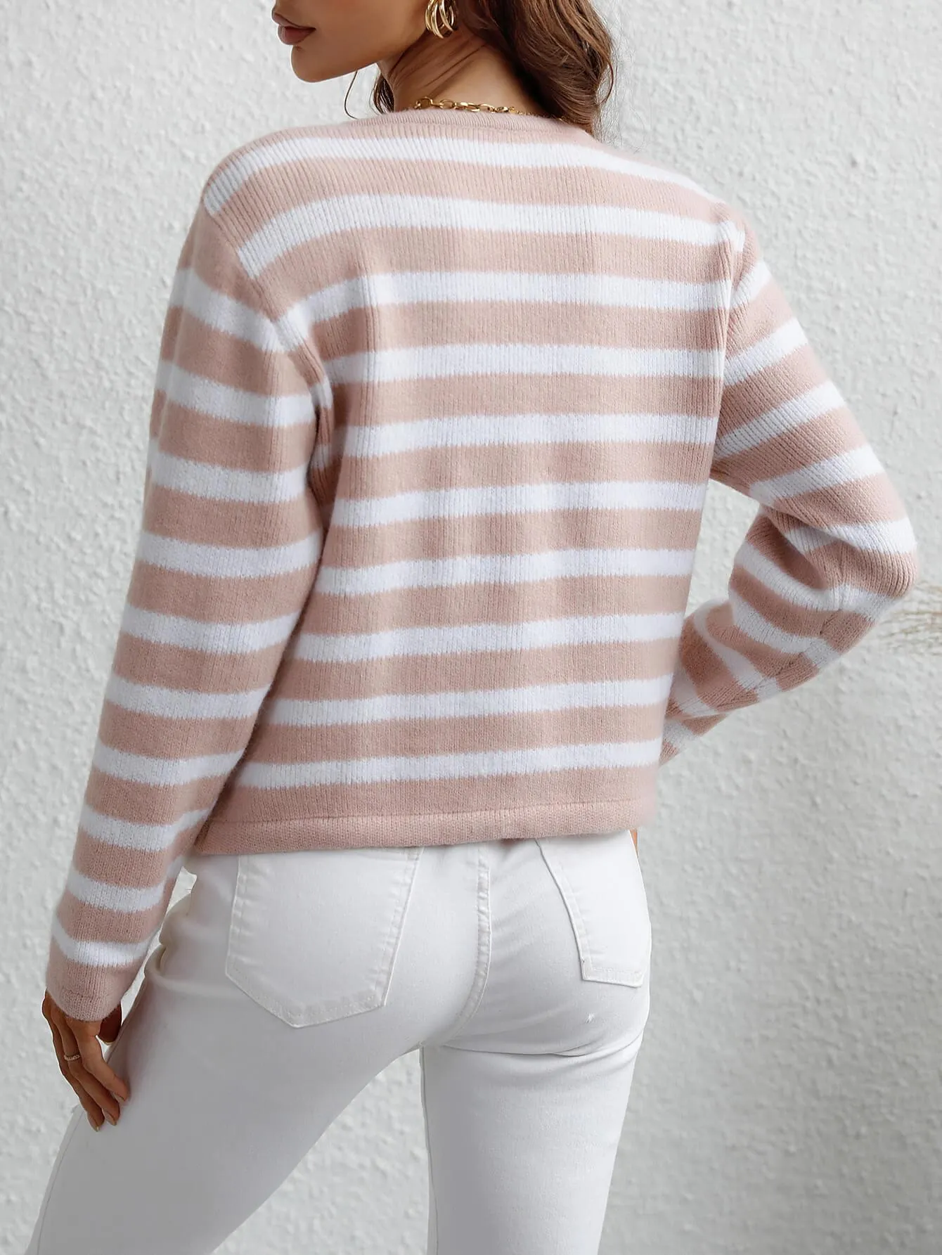 Hazel Blues® |  Striped Button Front Cardigan