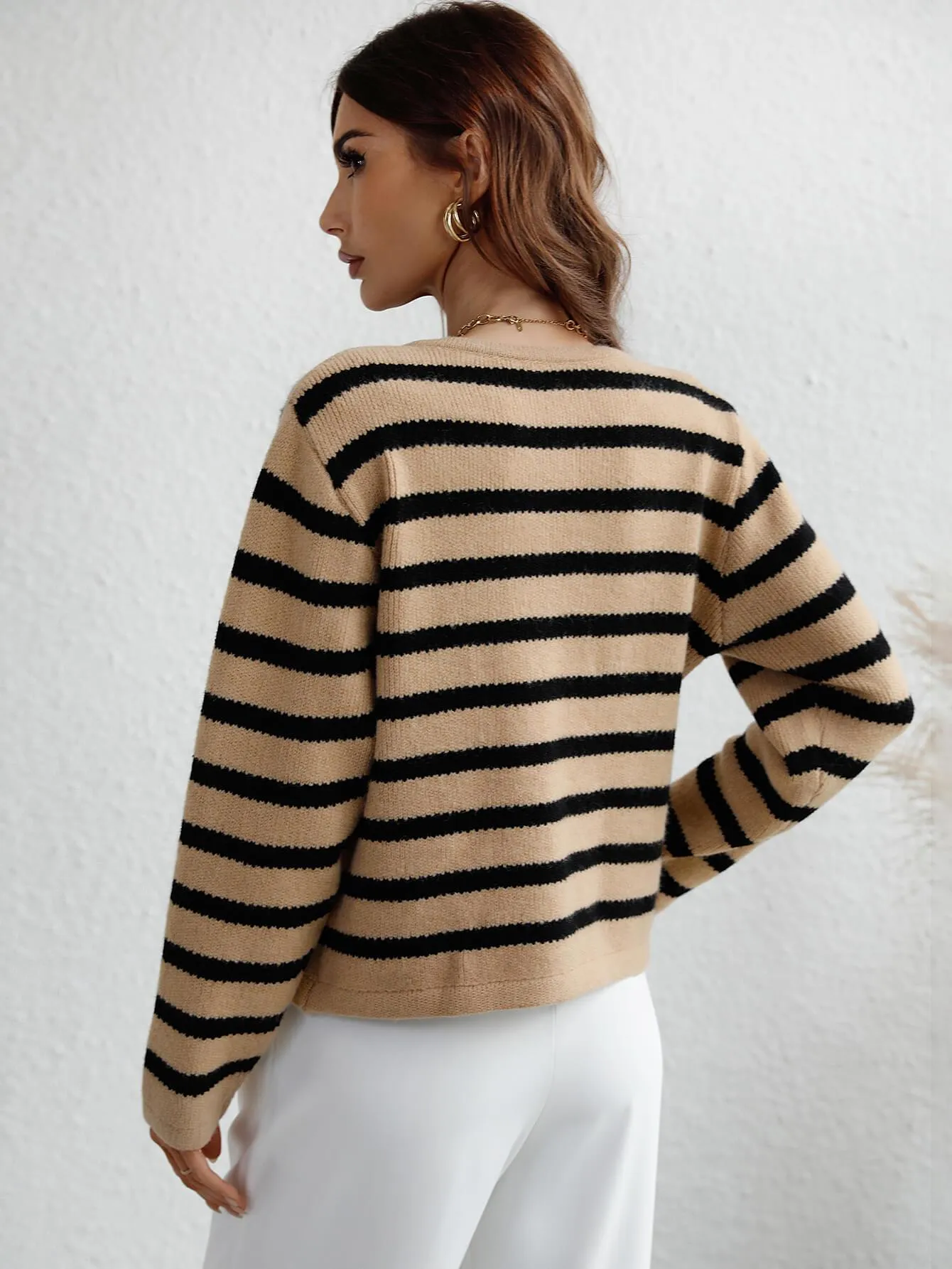 Hazel Blues® |  Striped Button Front Cardigan