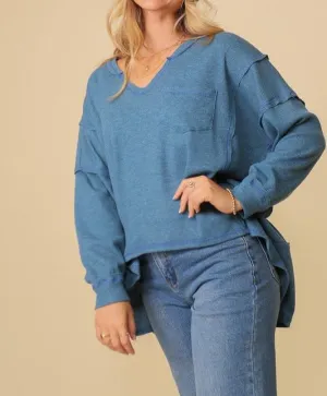 High Low Thermal Oversized Top