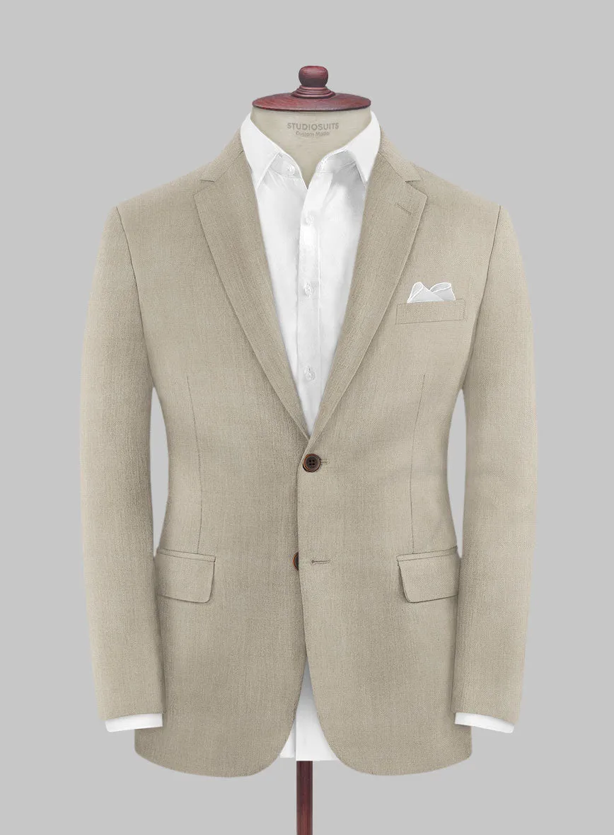 Huddersfield Stretch Muted Beige Wool Jacket