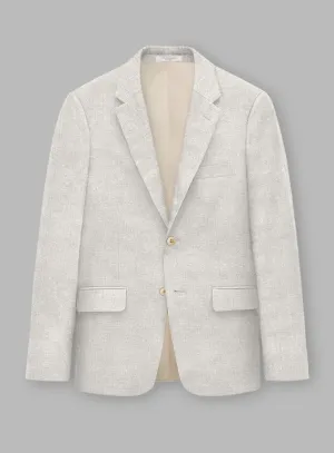 Italian Linen Herringbone Natural Beige Jacket