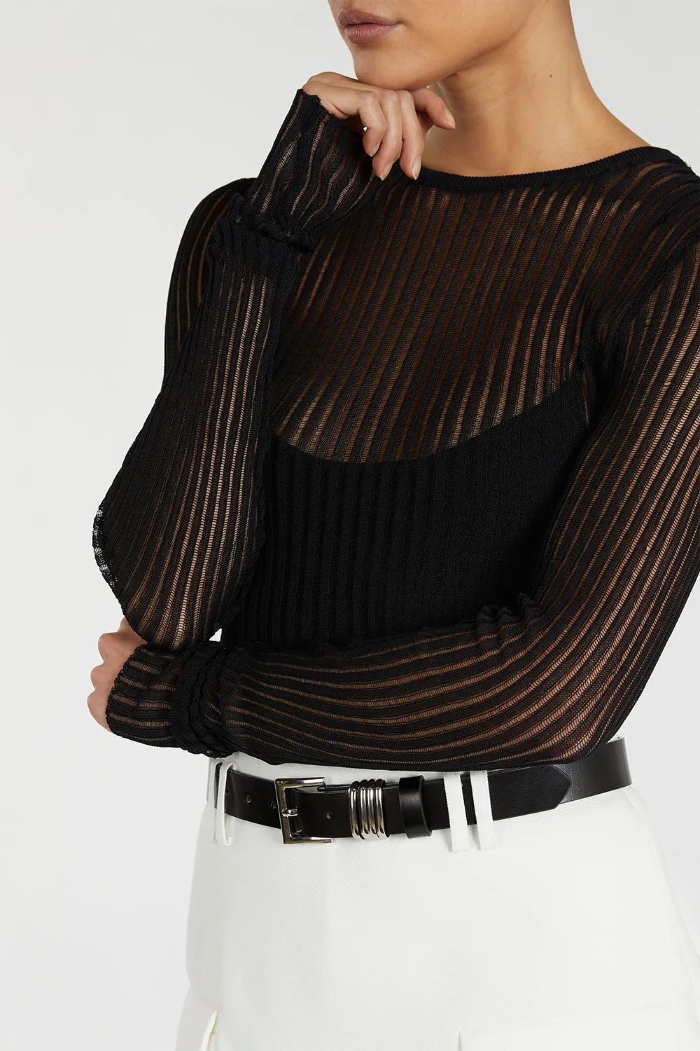 JOVIE BLACK LONG SLEEVE TOP