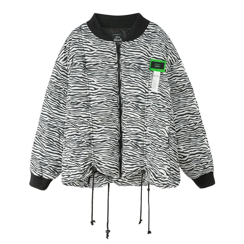 Just For The Look Zebra Patterned Padded Jacket