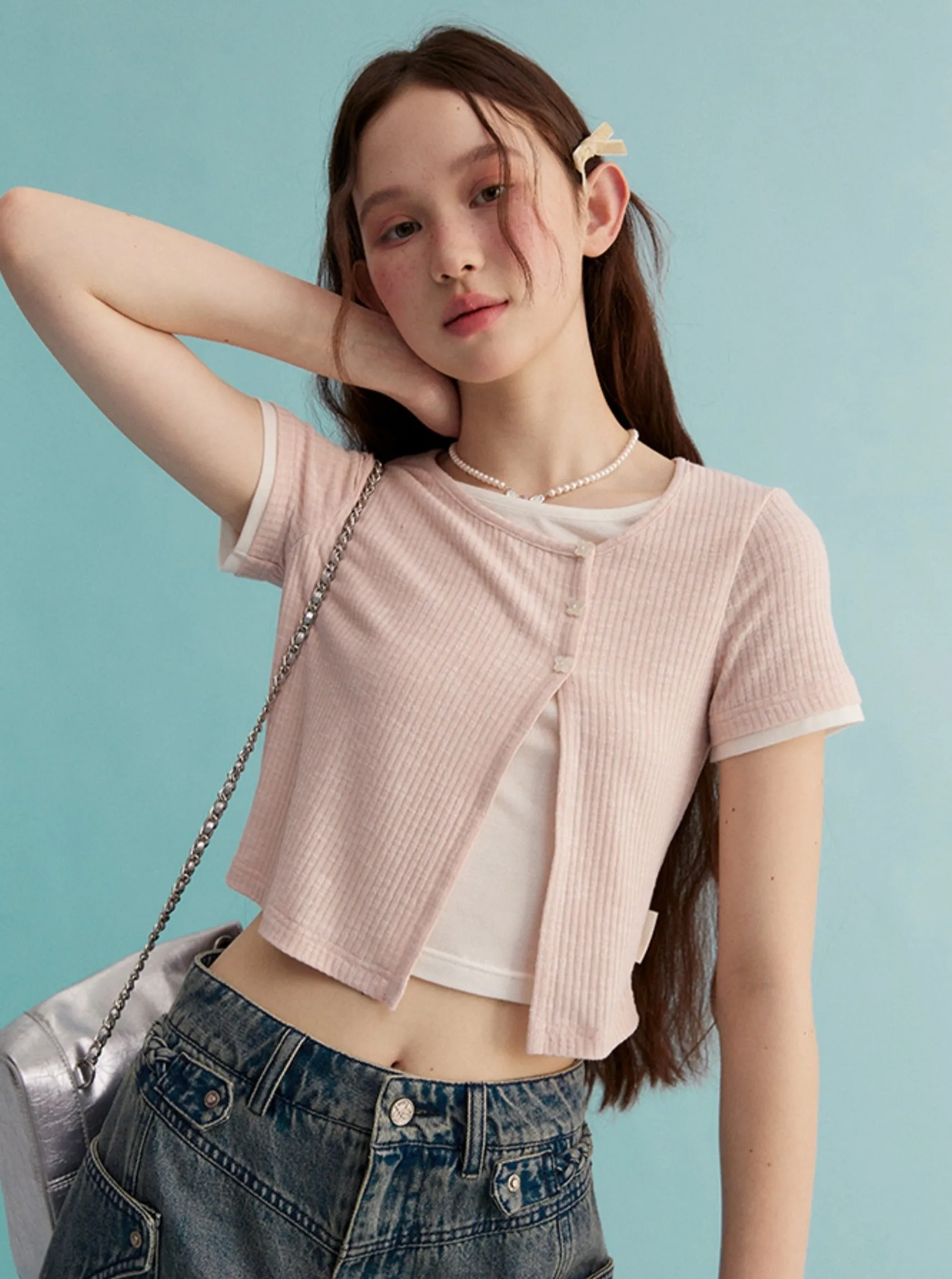 Knitted Layering T-Shirt