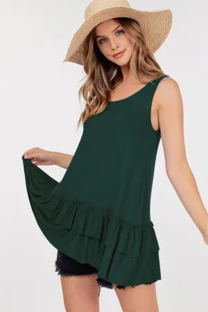 Layering Ruffle Hem Tunic Top