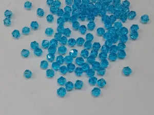 Light Blue New Cut Crystal Glass Beads- 4 mm (Wholesale)